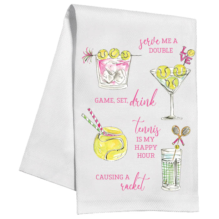 Tennis Cocktails Tea Towel