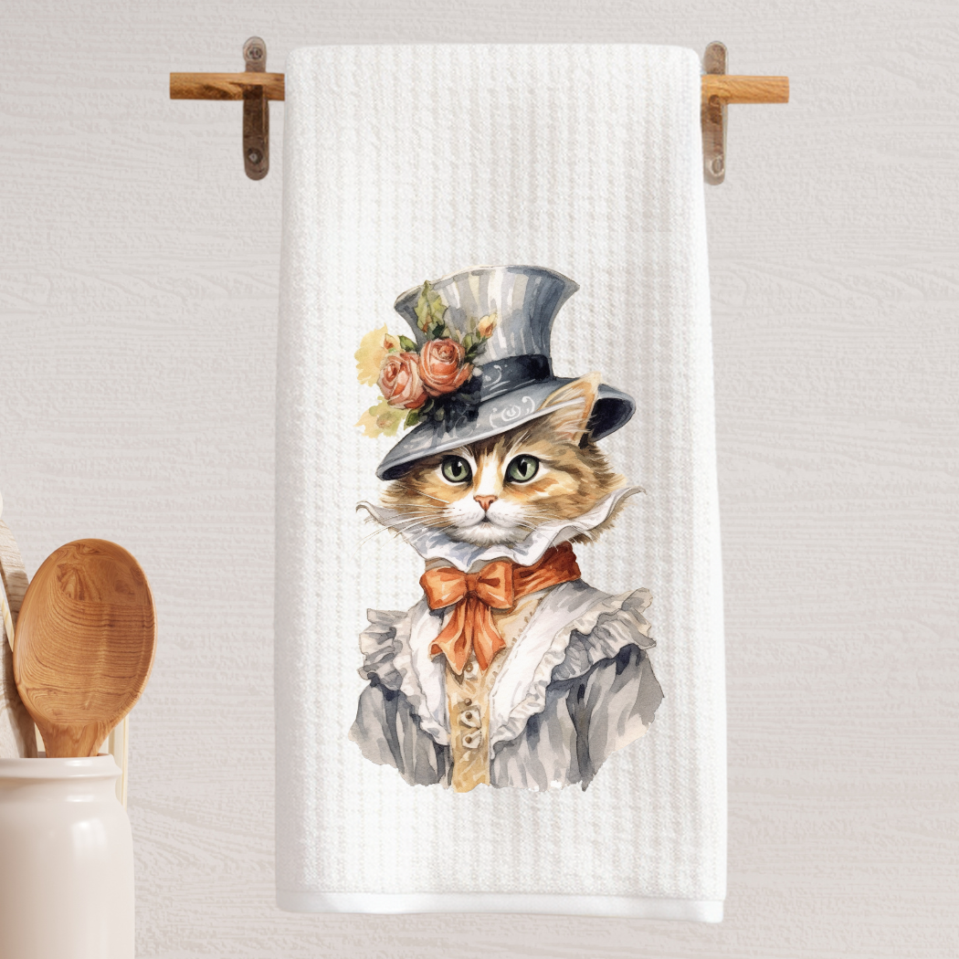 Victorian Cat Tea Towel