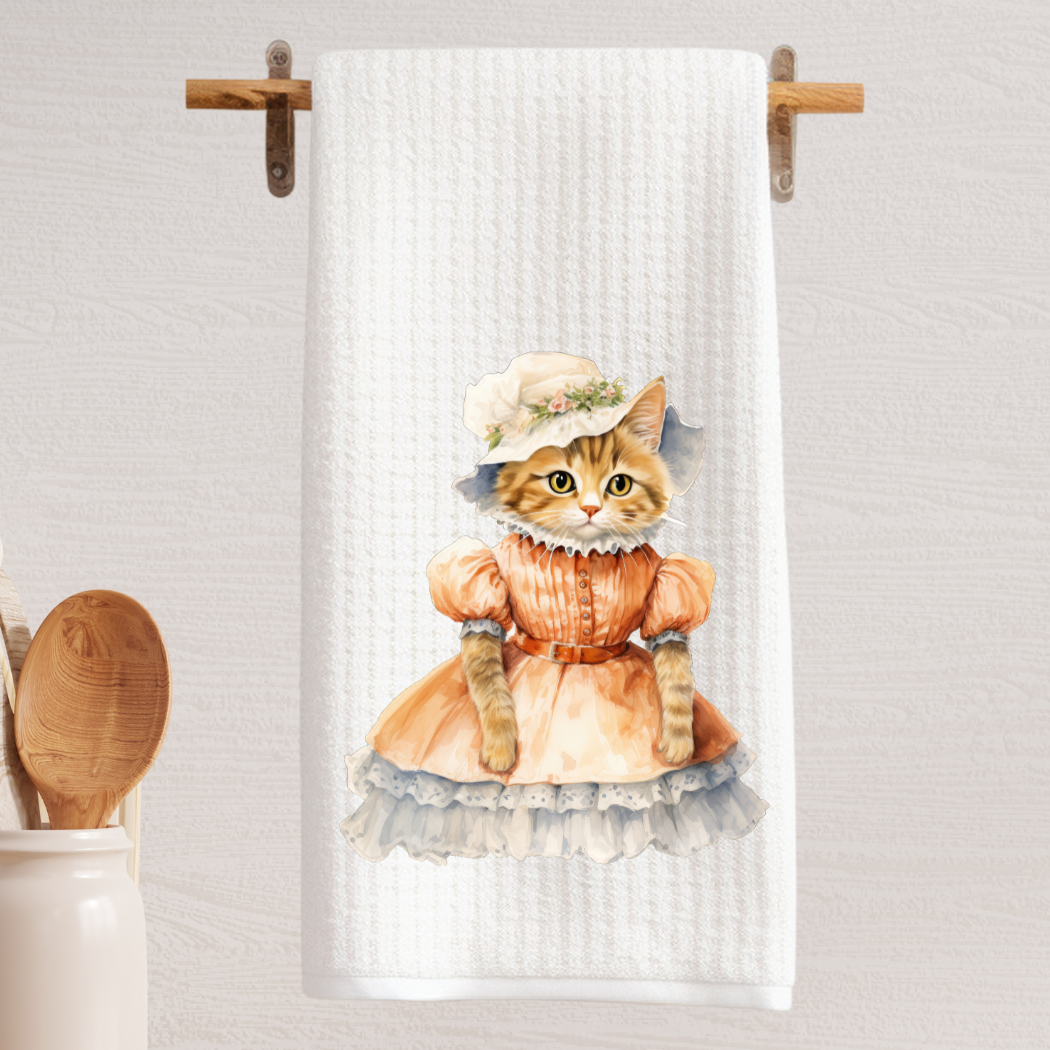 Victorian Cat Tea Towel