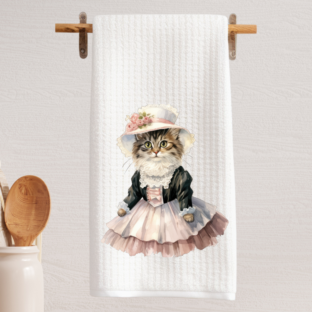 Victorian Cat Tea Towel