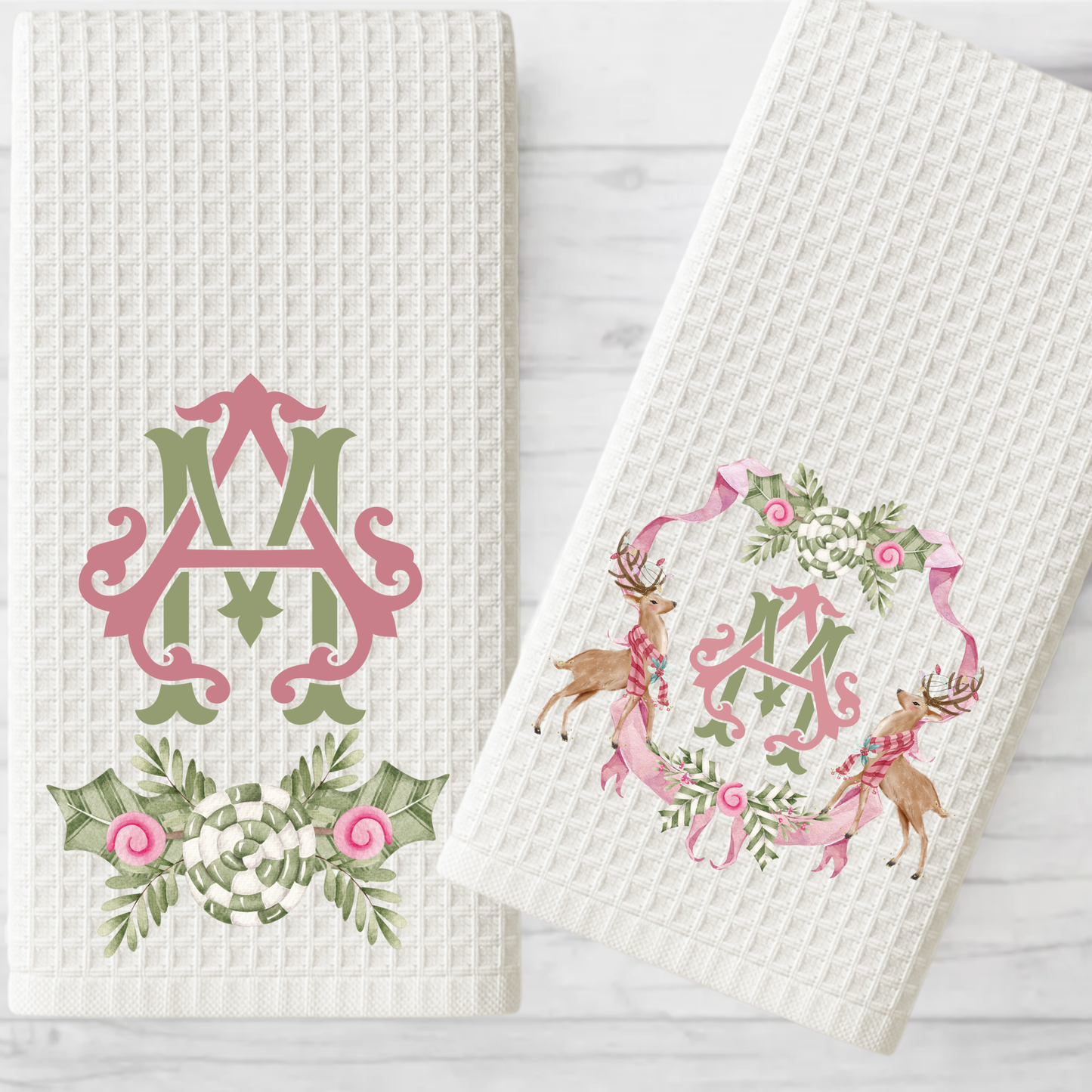 Preppy Deer Crest Tea Towel