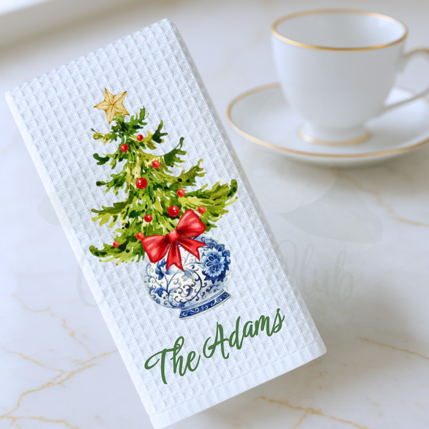 Christmas Tree in Blue Chiny Jar