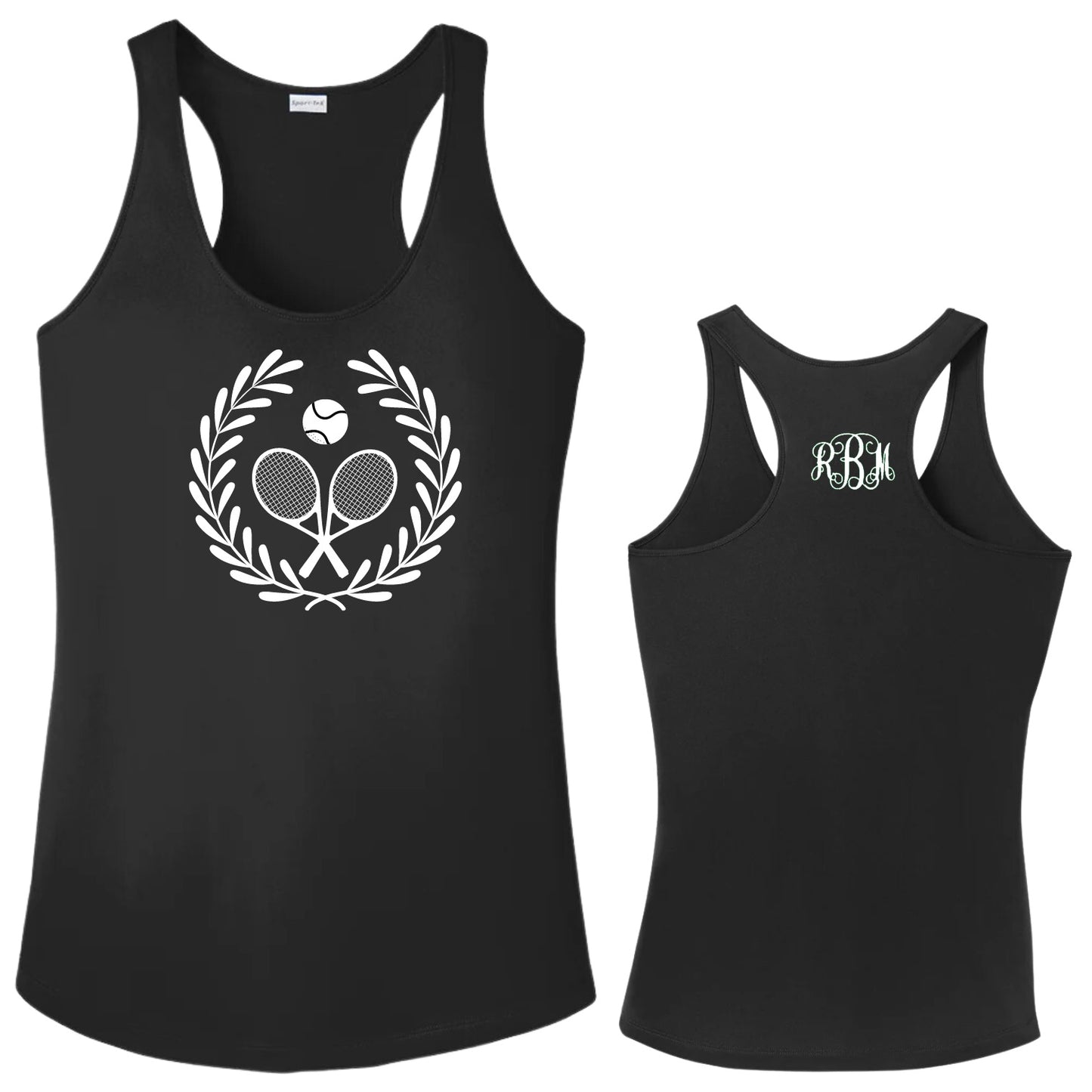 Tennis Laurel Monogram Racerback Tank