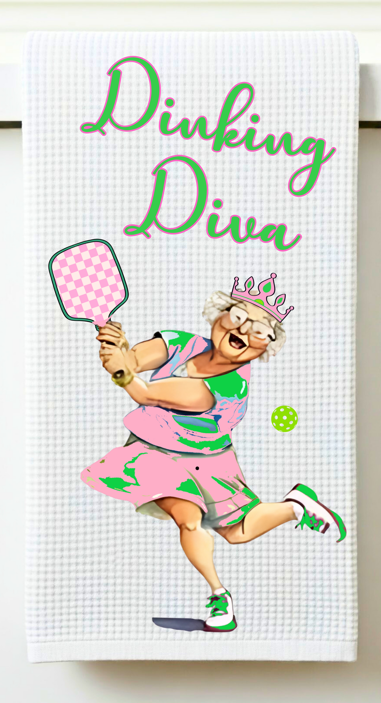 Dinking Diva Pickleball Tea Towel