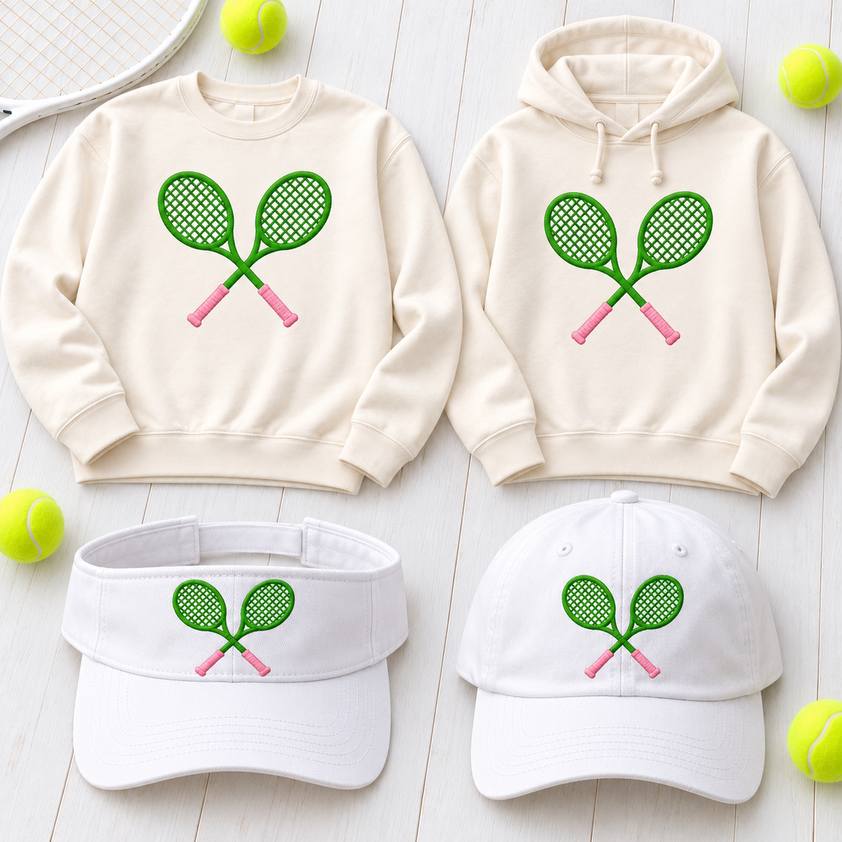 cross embroidered matching crewneck hoodie Victory Visor and Courtside Cap, sold separately