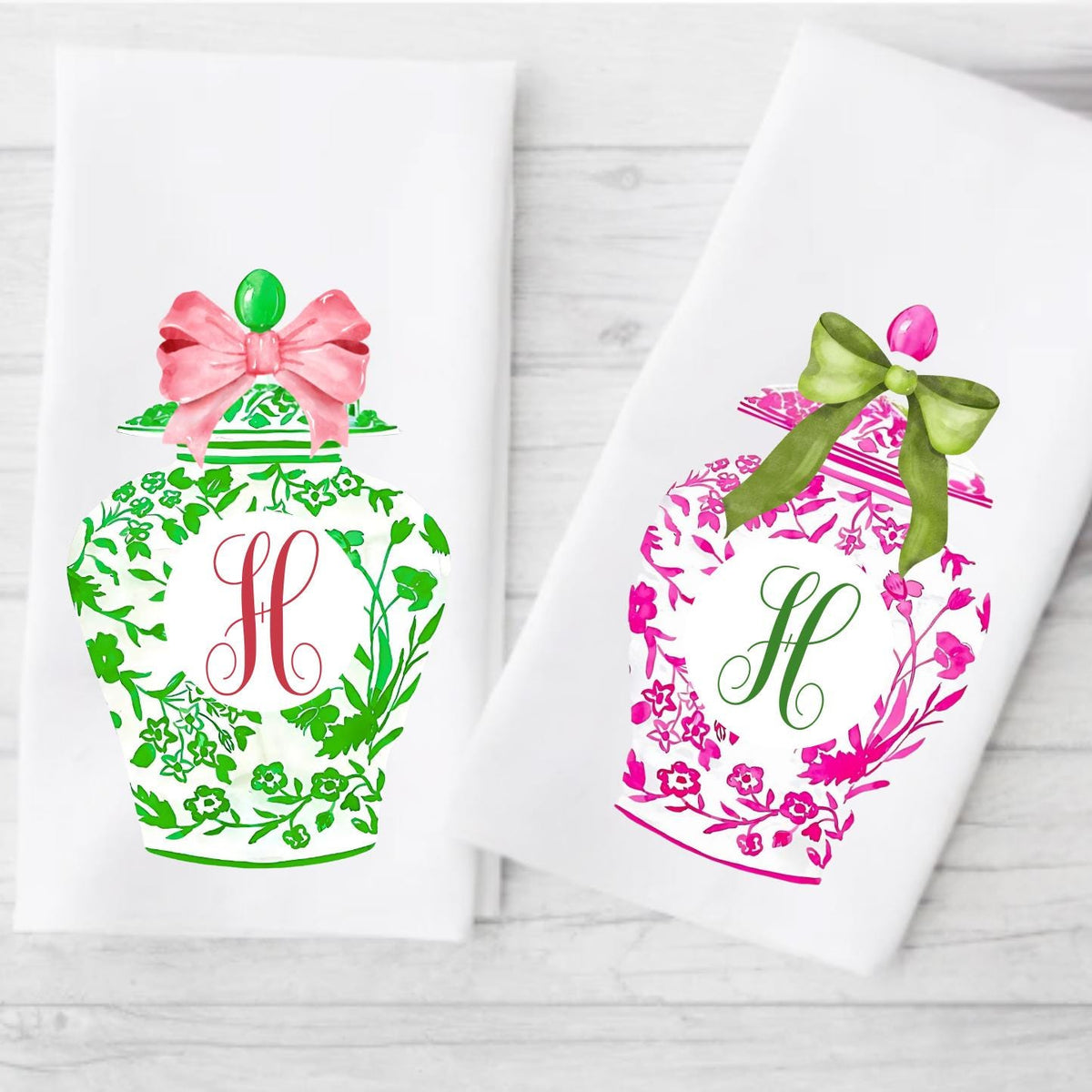 Pink & Green Chini Ginger Jars