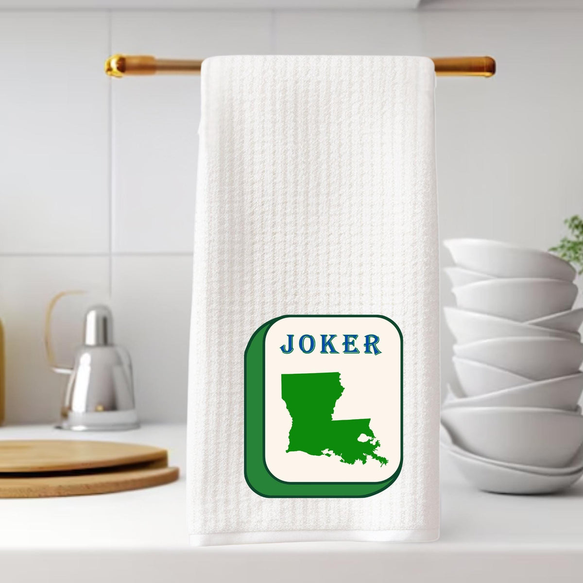 Mahjong Tea Towel - Louisiana Mardi Gras