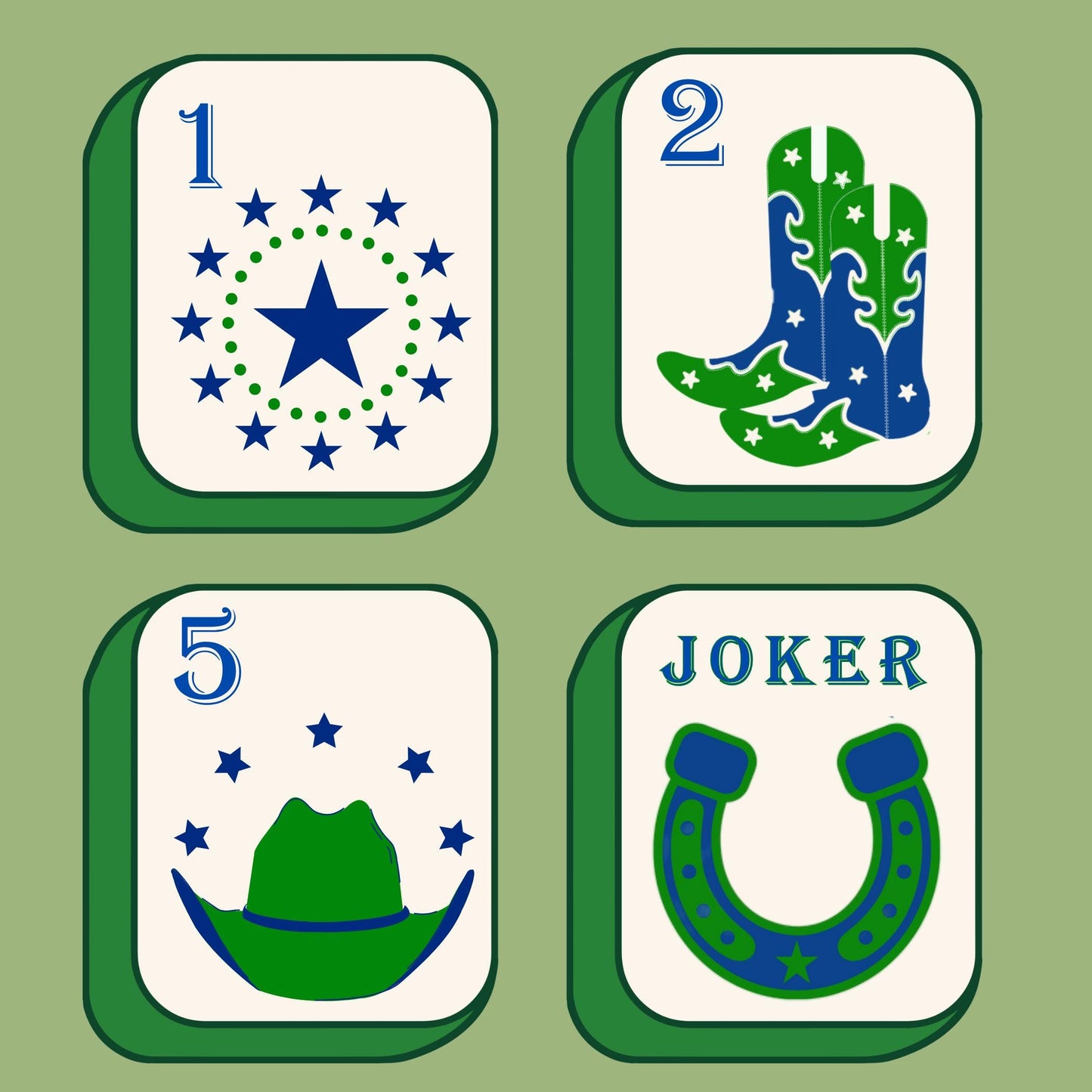 Texas Mahjong Tea Towel Collection