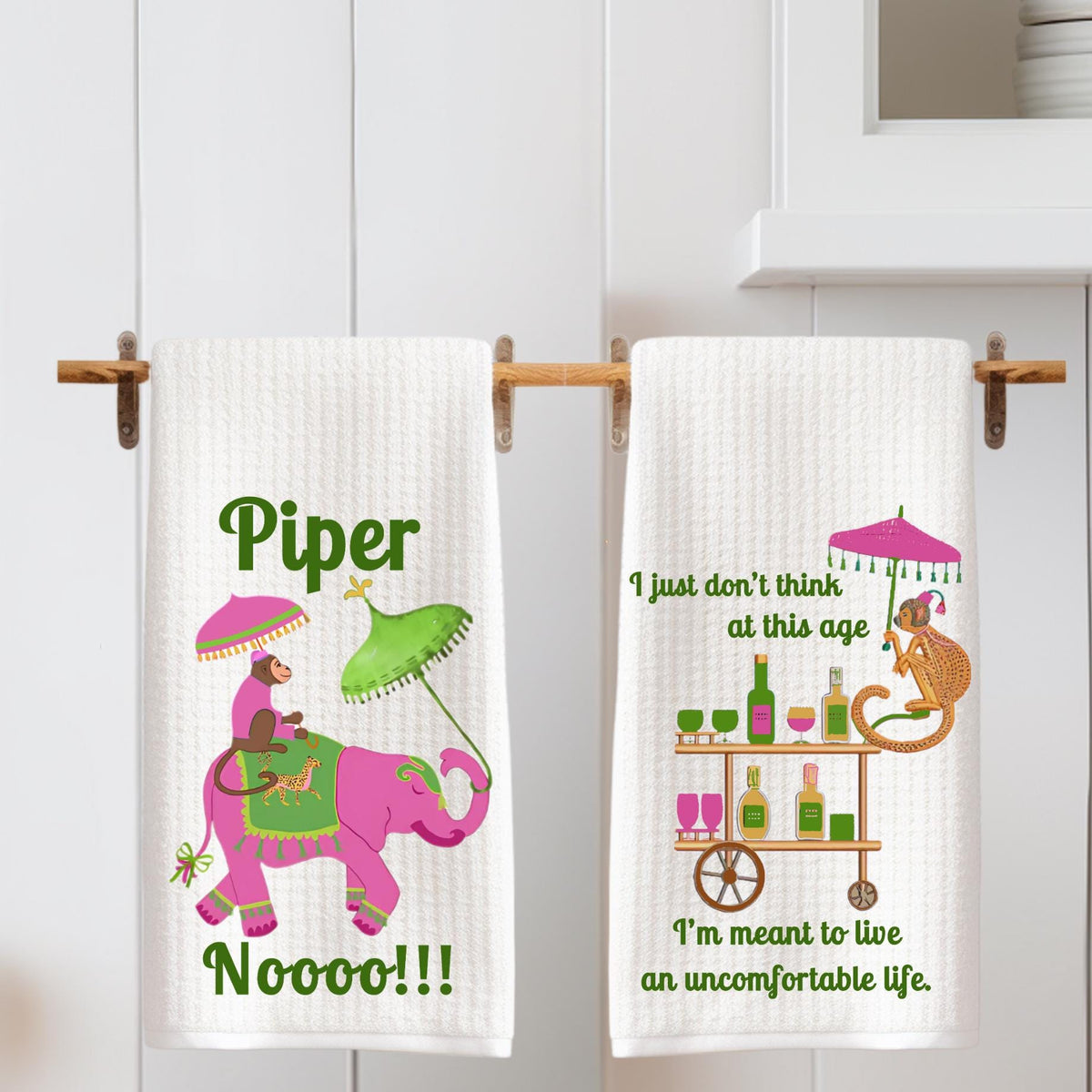 White Lotus Piper & Uncomfortable Life Tea Towel