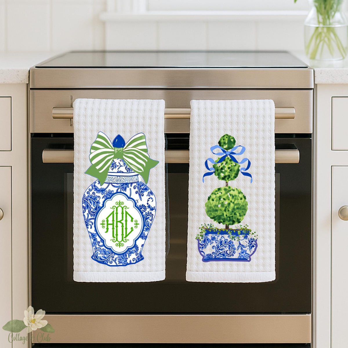 Blue & White Waffle Weave Tea Towel