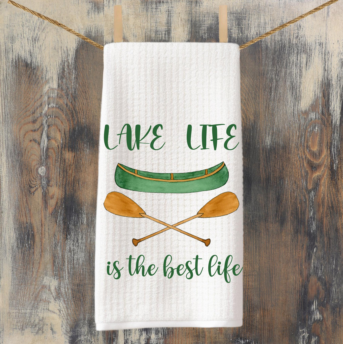 Canoe Lake Life Tea Towel