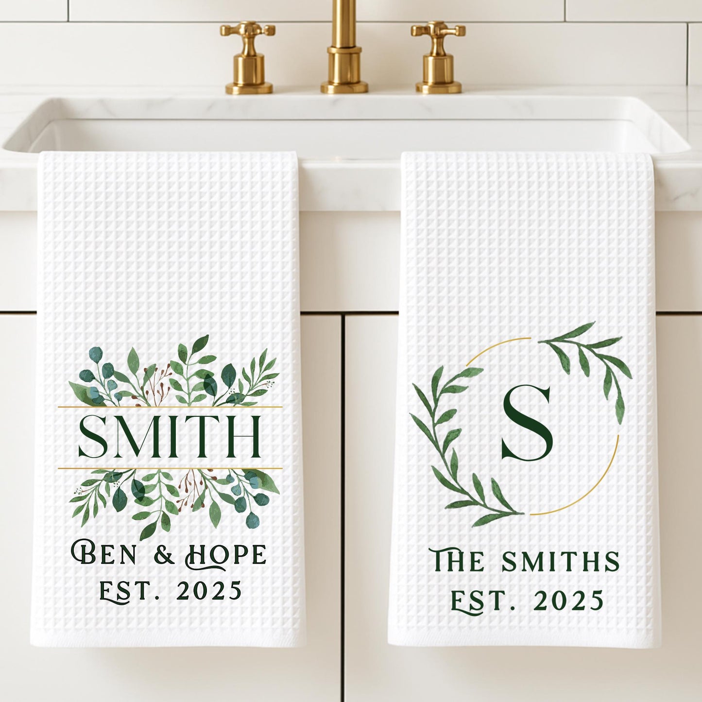 Personalized Monogram Tea Towel