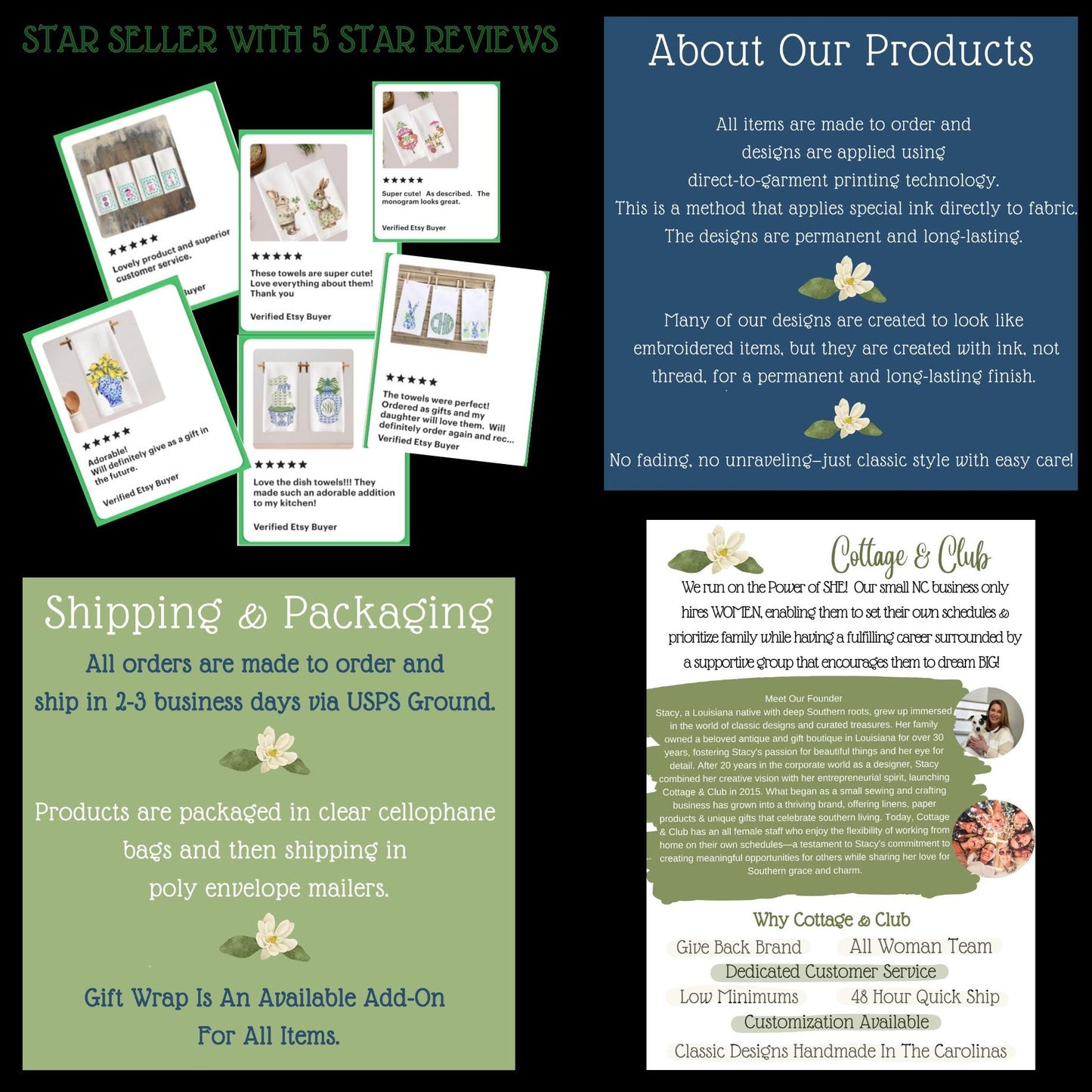 Personalized Rabbit Christmas Kitchen Towel: Preppy Holiday Decor