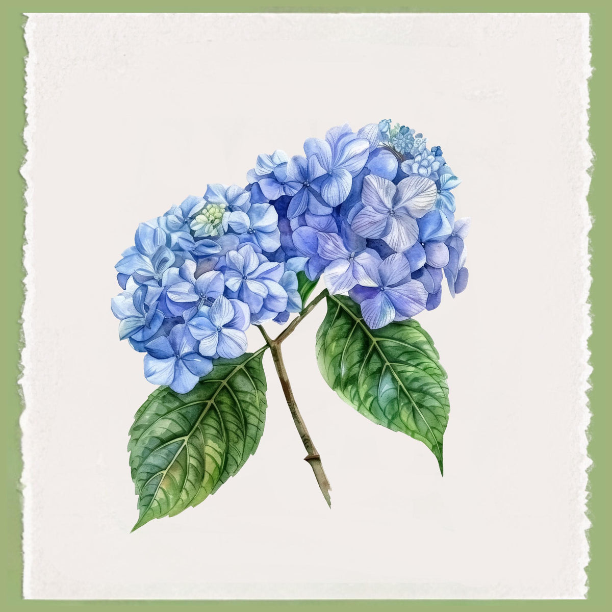 Blue & White Hydrangea Ginger Jar Tea Towel