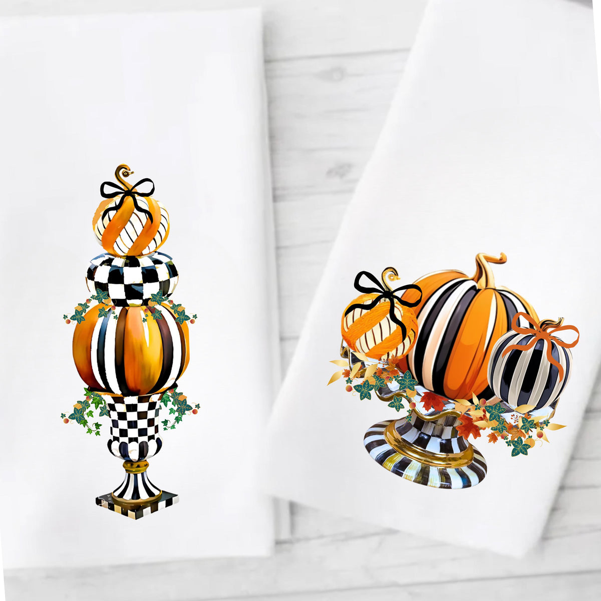Black & White Courtly Check Tea Towel