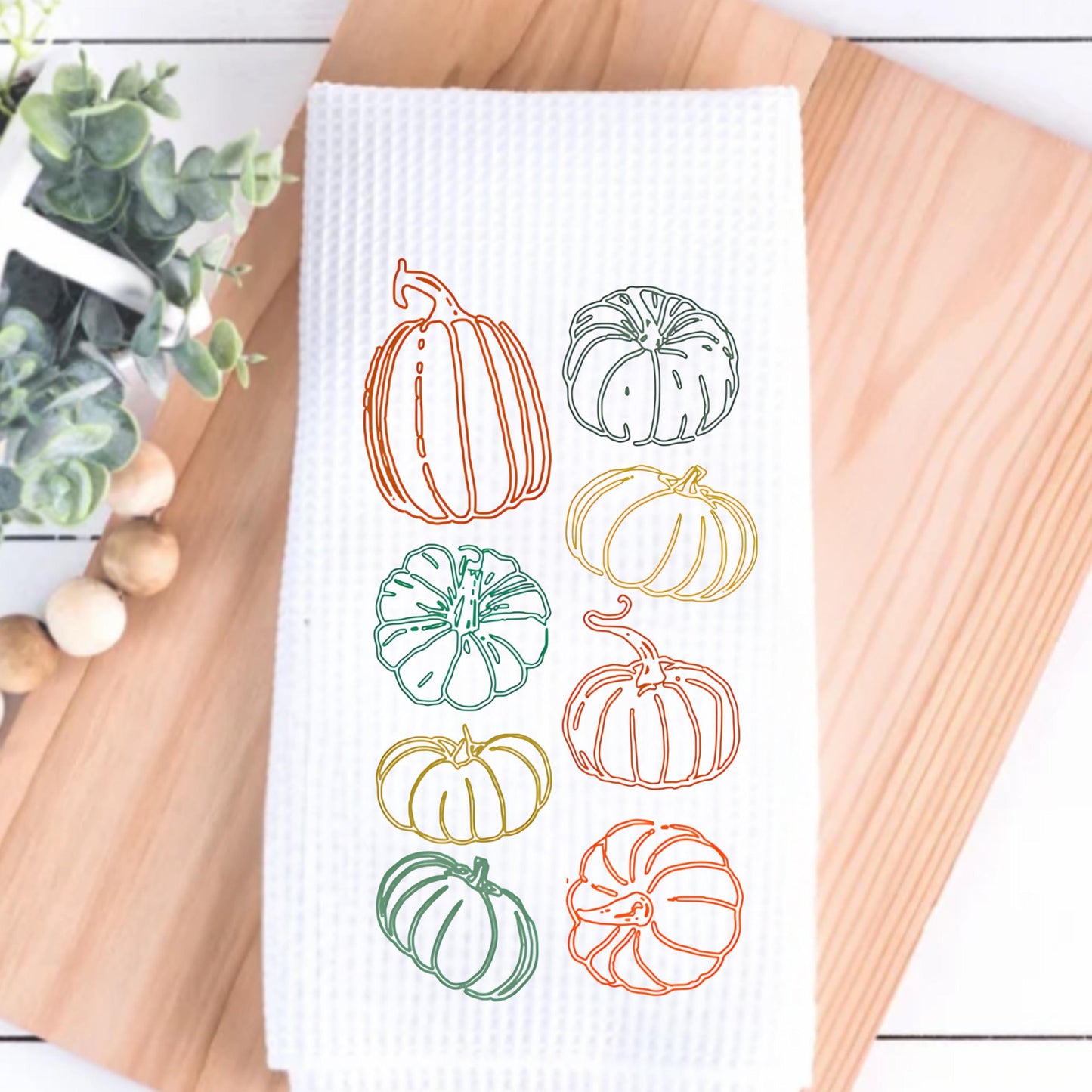 Fall Pumpkin Tea Towel