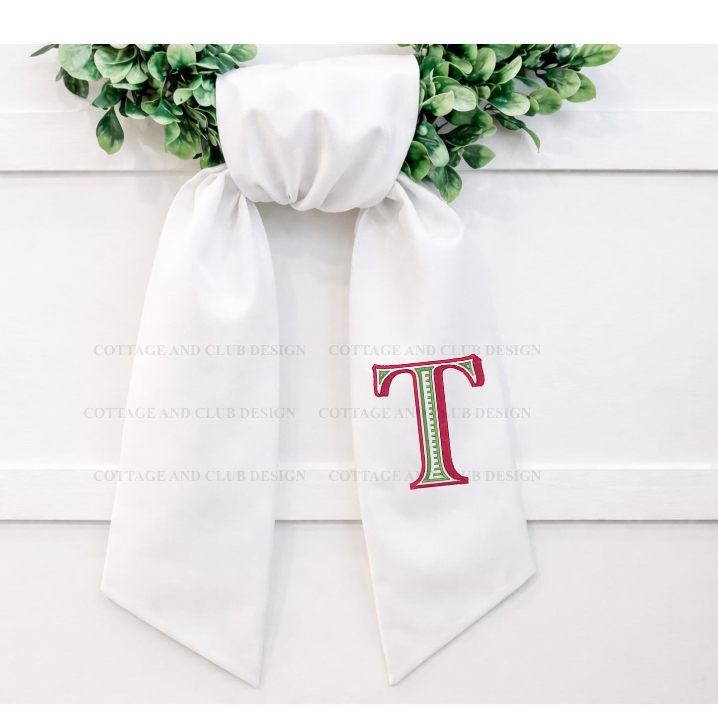 Monogram Wreath Sash