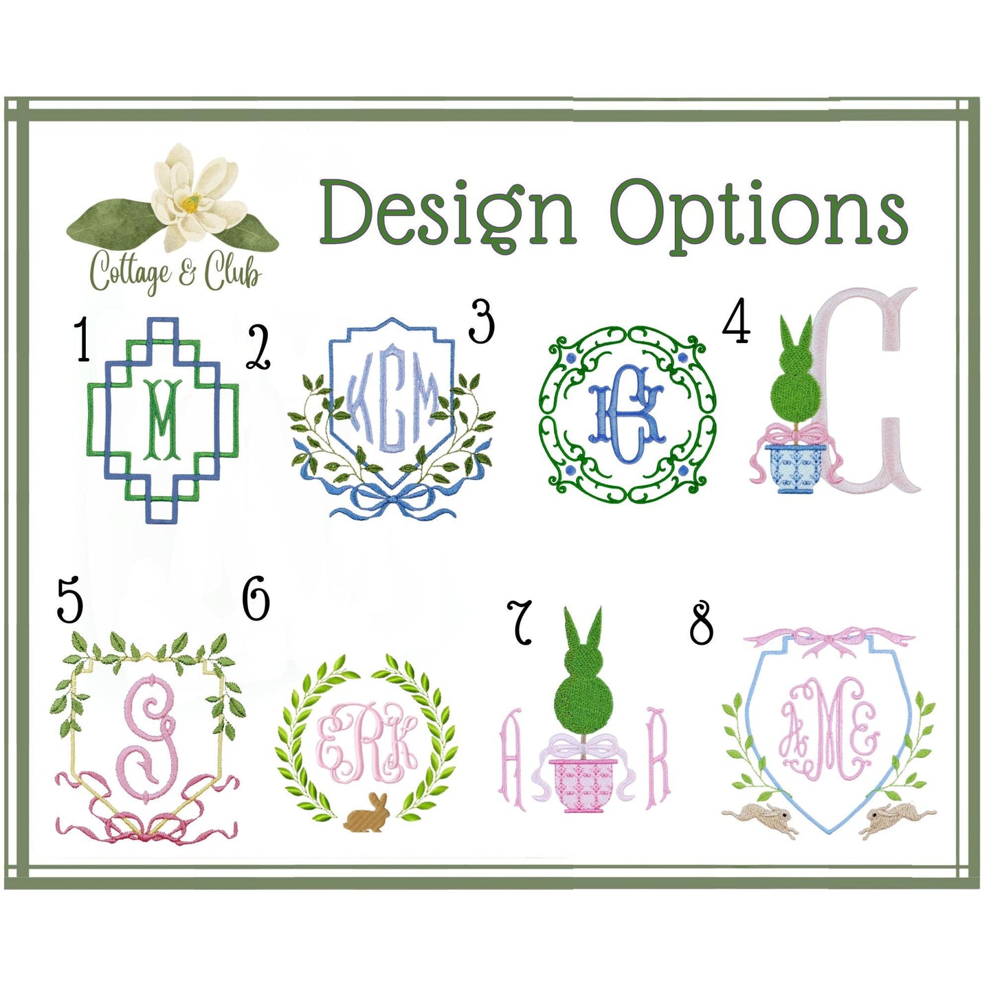 Easter Embroidered Wreath Sash Spring Bunny Pastel Rabbit & Easter Egg Front Porch Decor