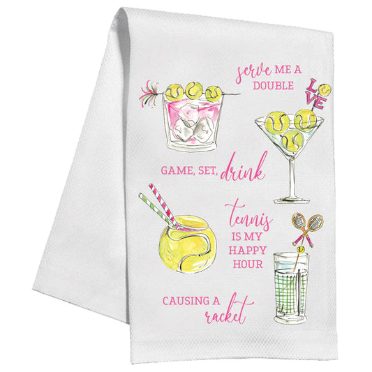 Tennis Cocktails Tea Towel