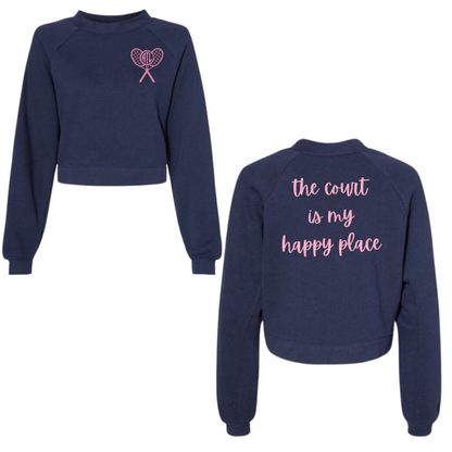 The Court Is My Happy Place Bella Crew Sweatshirt