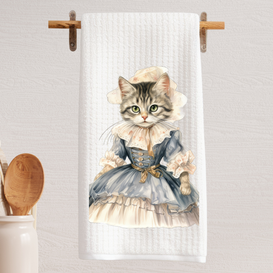 Victorian Cat Tea Towel