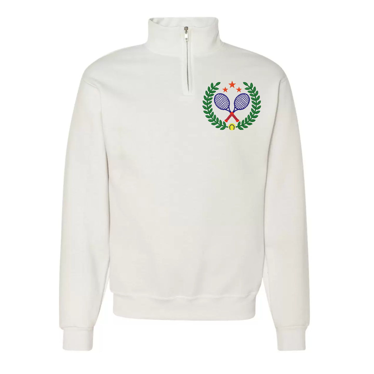 Personalized Tennis Crest With Stars Pullover with Embroidered Monogram