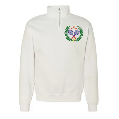Personalized Tennis Crest With Stars Pullover with Embroidered Monogram