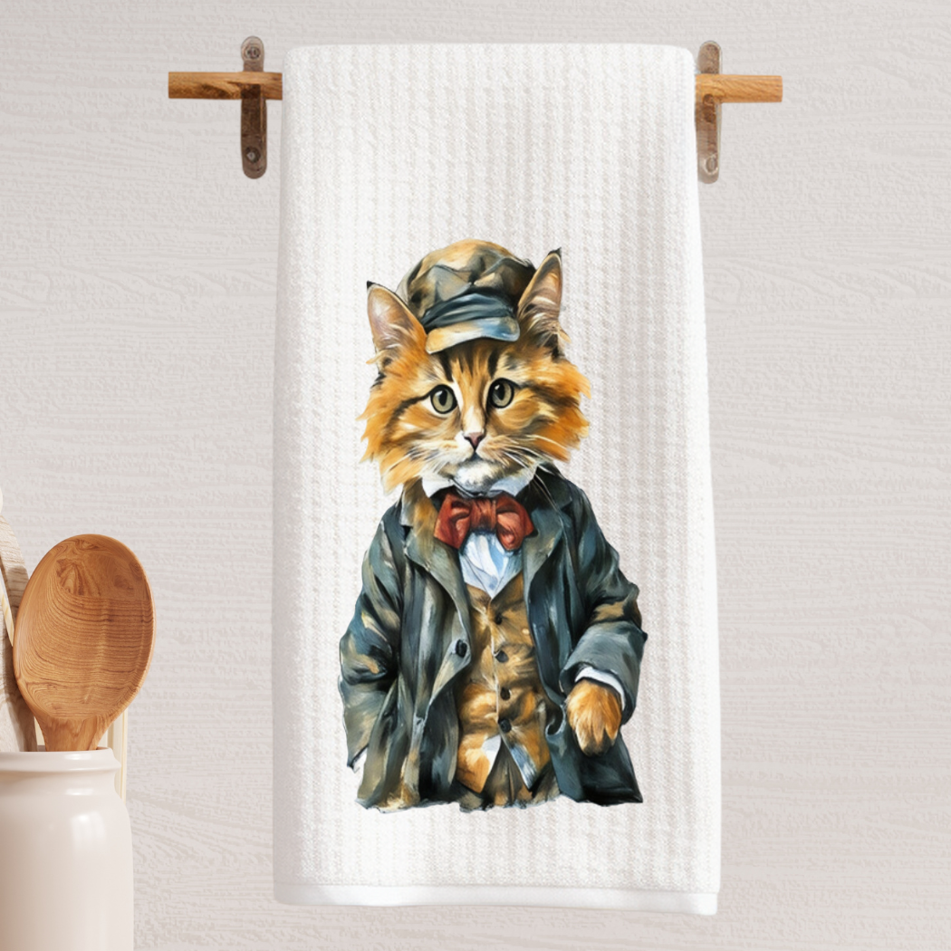 Victorian Cat Tea Towel