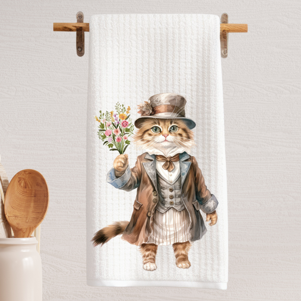 Victorian Cat Tea Towel