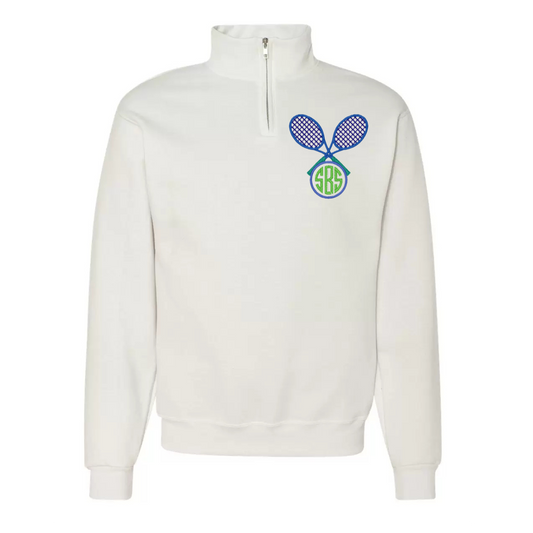 Personalized Tennis Rackets Monogram Pullover with Embroidered Monogram