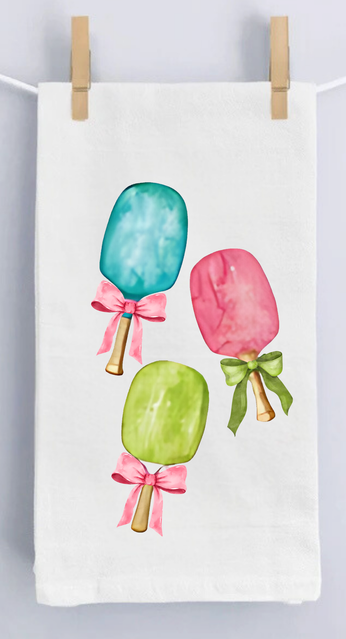 Festliches Pickleball Paddle Trio Küchentuch