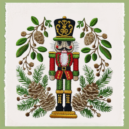 Nutcracker Embroidered Monogrammed Wreath Sash