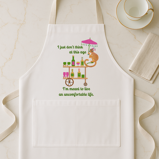 White Lotus Theme Bar Cart Apron