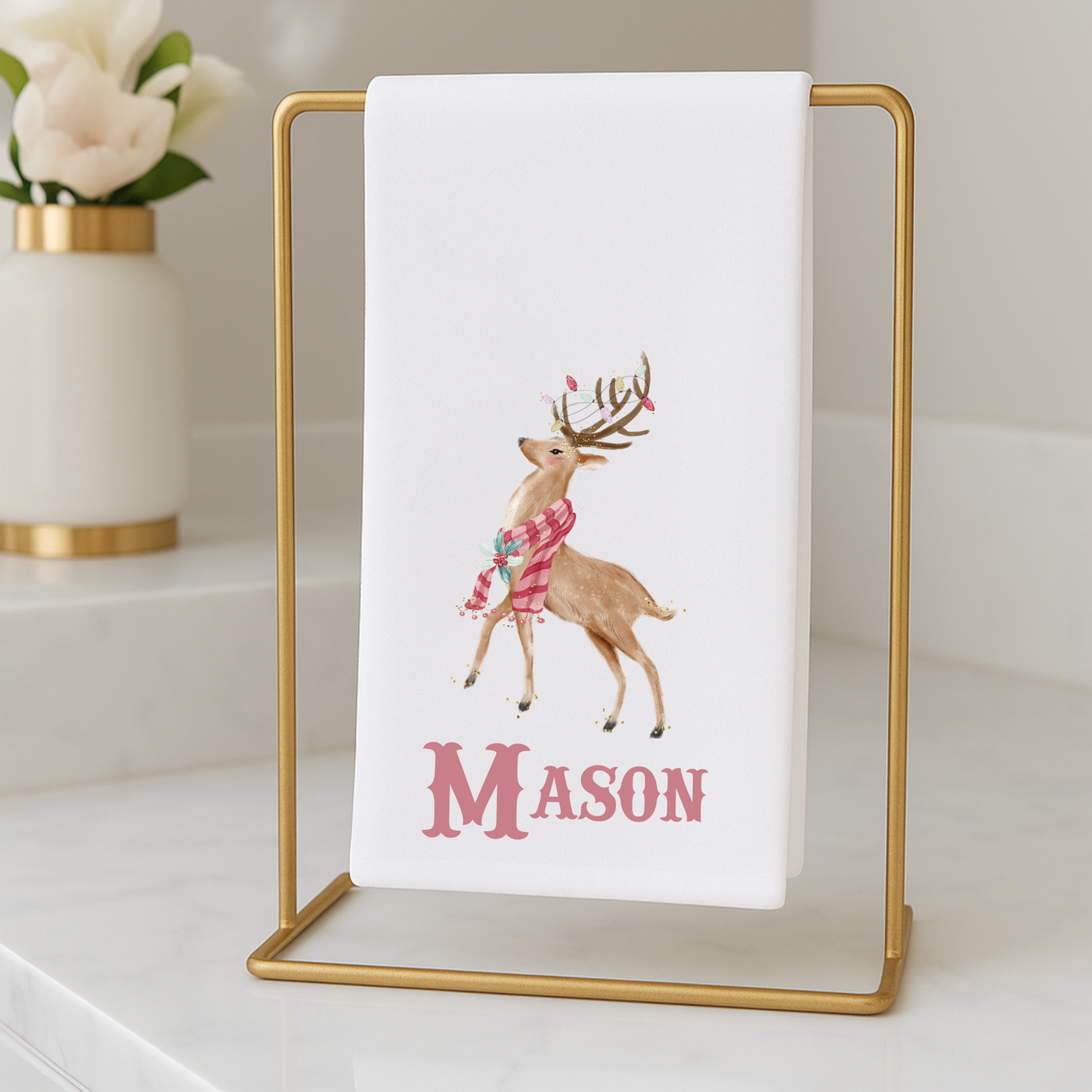 Preppy Deer Crest Fingertip Towel