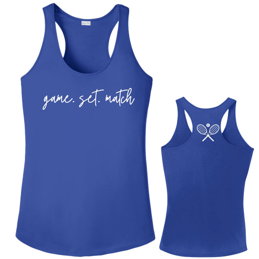 Game. Set. Match. Tennis Racerback Tank