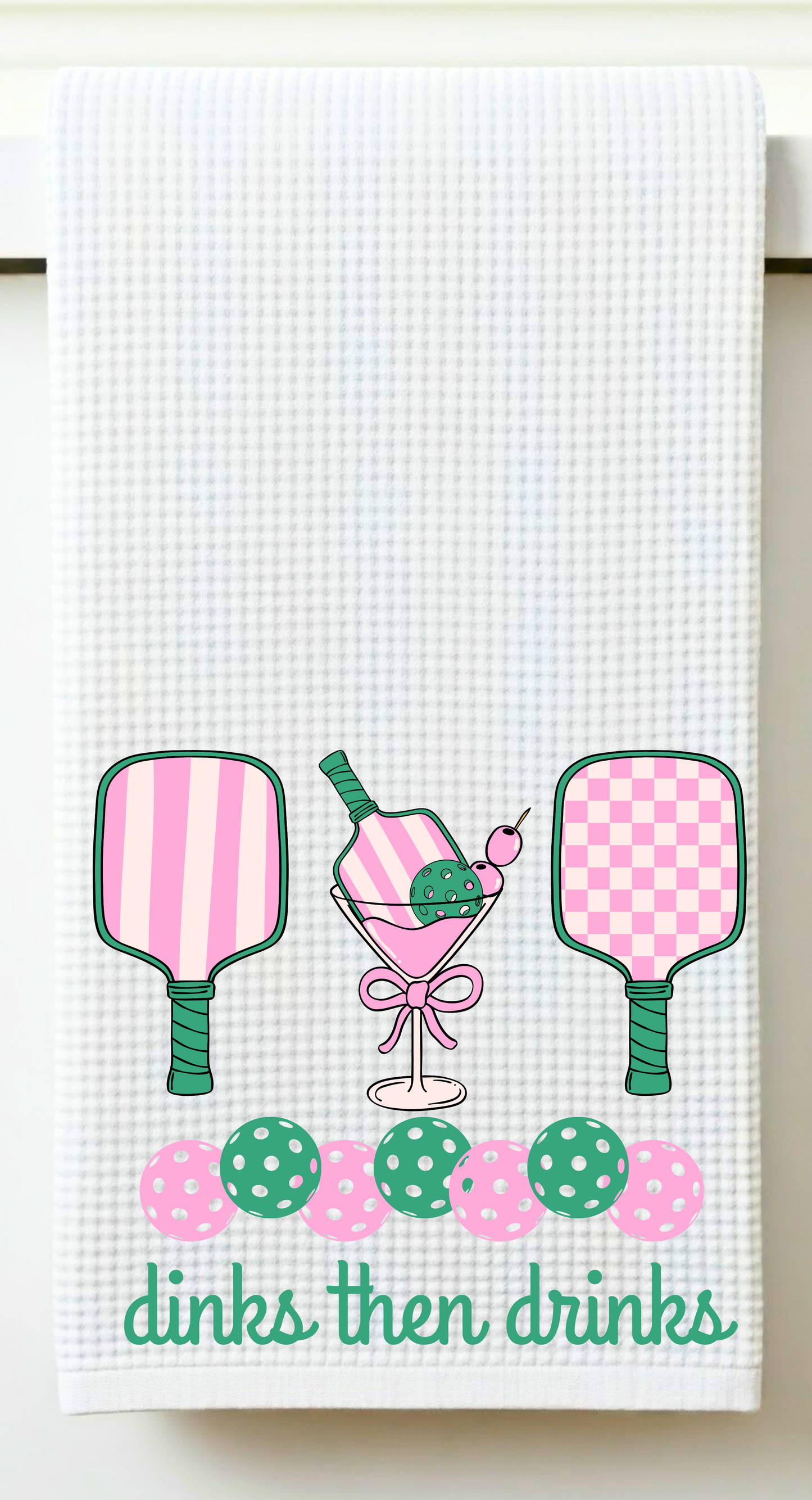 Dinks Then Drinks Pickleball Towel