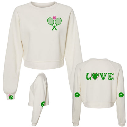 Tennis with Love Crossed Racquets Crew - Choose Your Design Color