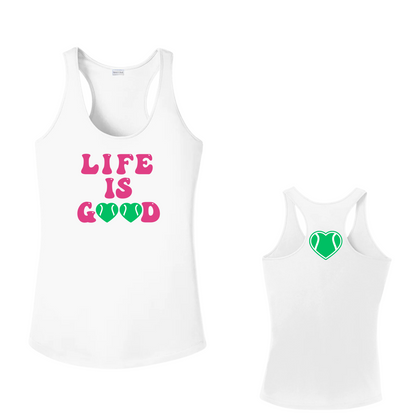 Life is Good Tennis Racerback Tank