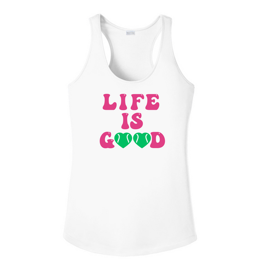 Life is Good Tennis Racerback Tank
