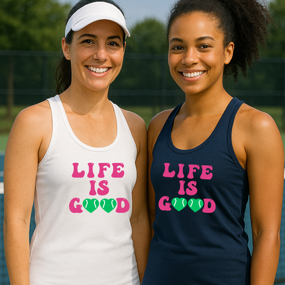 Life is Good Tennis Racerback Tank