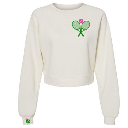 Tennis with Love Crossed Racquets Crew - Choose Your Design Color