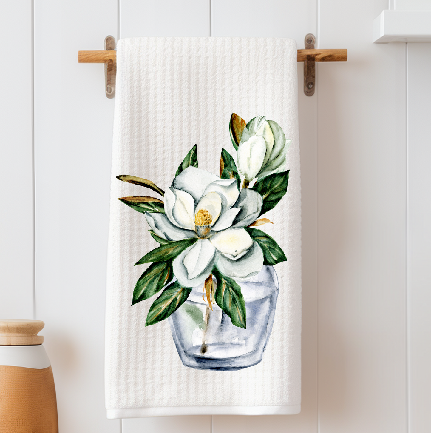 Geschirrtuch mit Waffelmuster „Magnolia Blooms“
