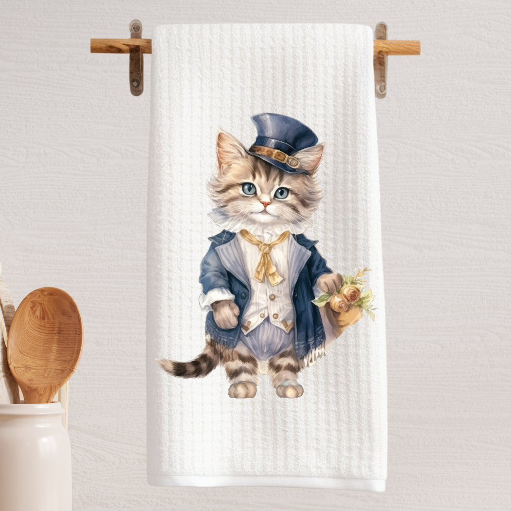 Victorian Cat Tea Towel