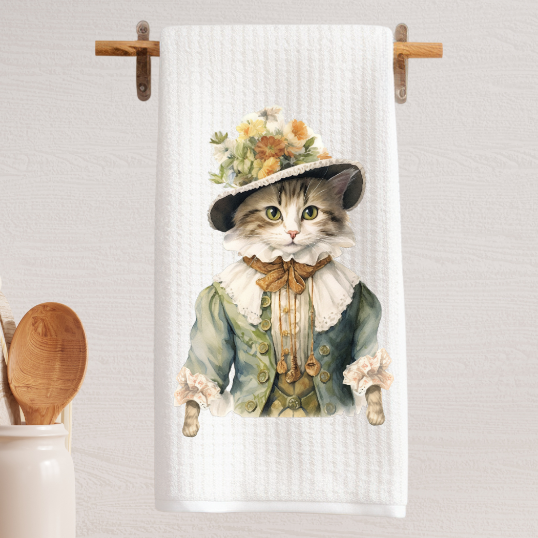 Victorian Cat Tea Towel