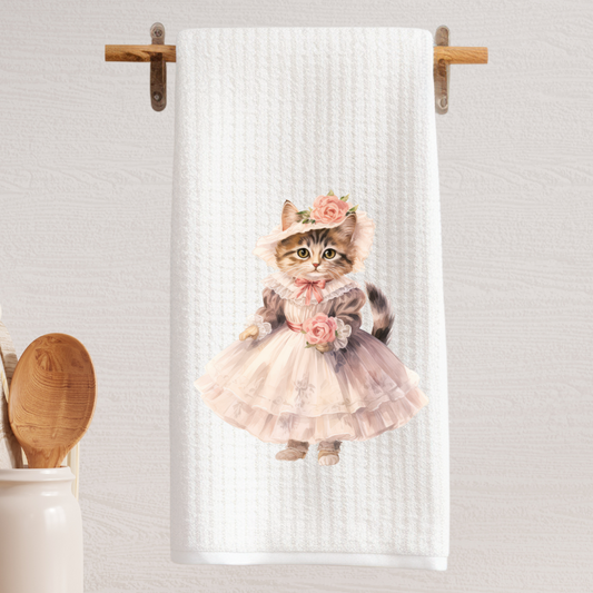 Victorian Cat Tea Towel