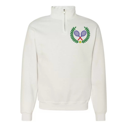 Personalized Tennis Crest Pullover with Embroidered Monogram