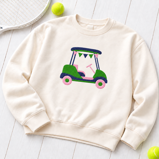 Golf Cart Embroidered Sweatshirt
