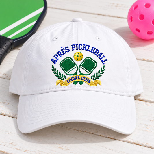apres pickleball social embroidered caphero
