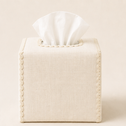 Vintage Santa Embroidered Tissue Box Cover