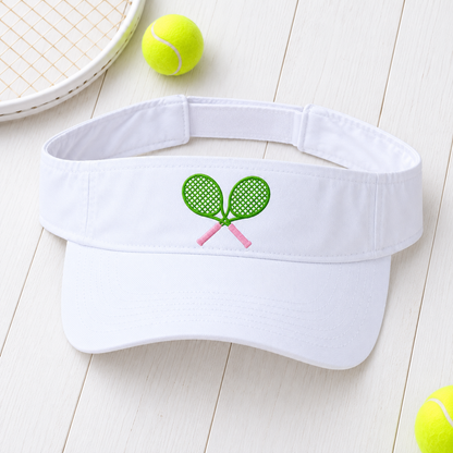 Cross Court embroidered white Victory Visor flat lay